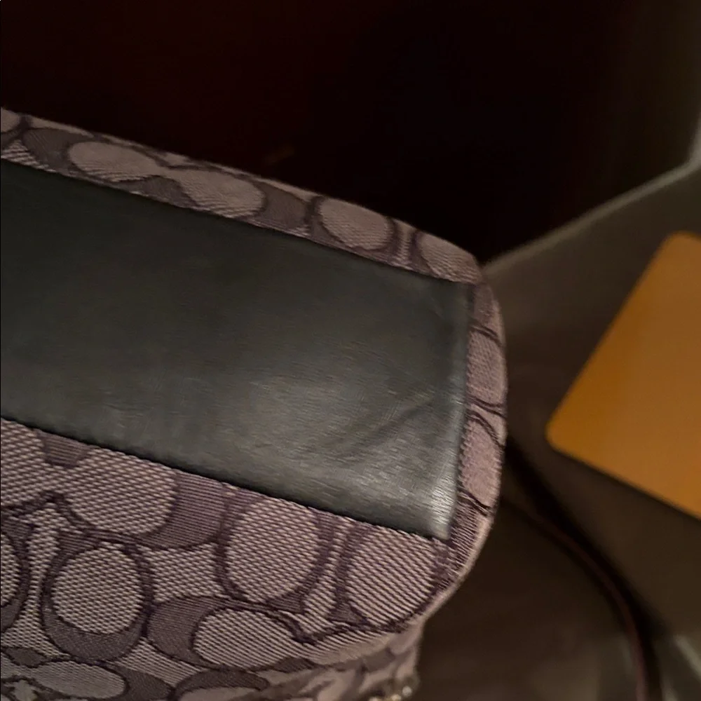 Coach small Kelsey satchel signature jacquard canvas with black leather trim - Picture 9 of 14